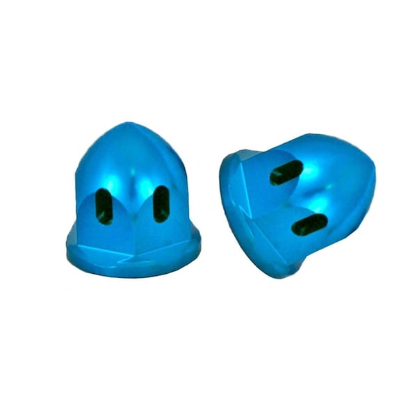 Durablue 2 Piece Front Spindle Nuts Bullet Aluminum 14 x 1 5 mm Blue Anodize 201821b - main